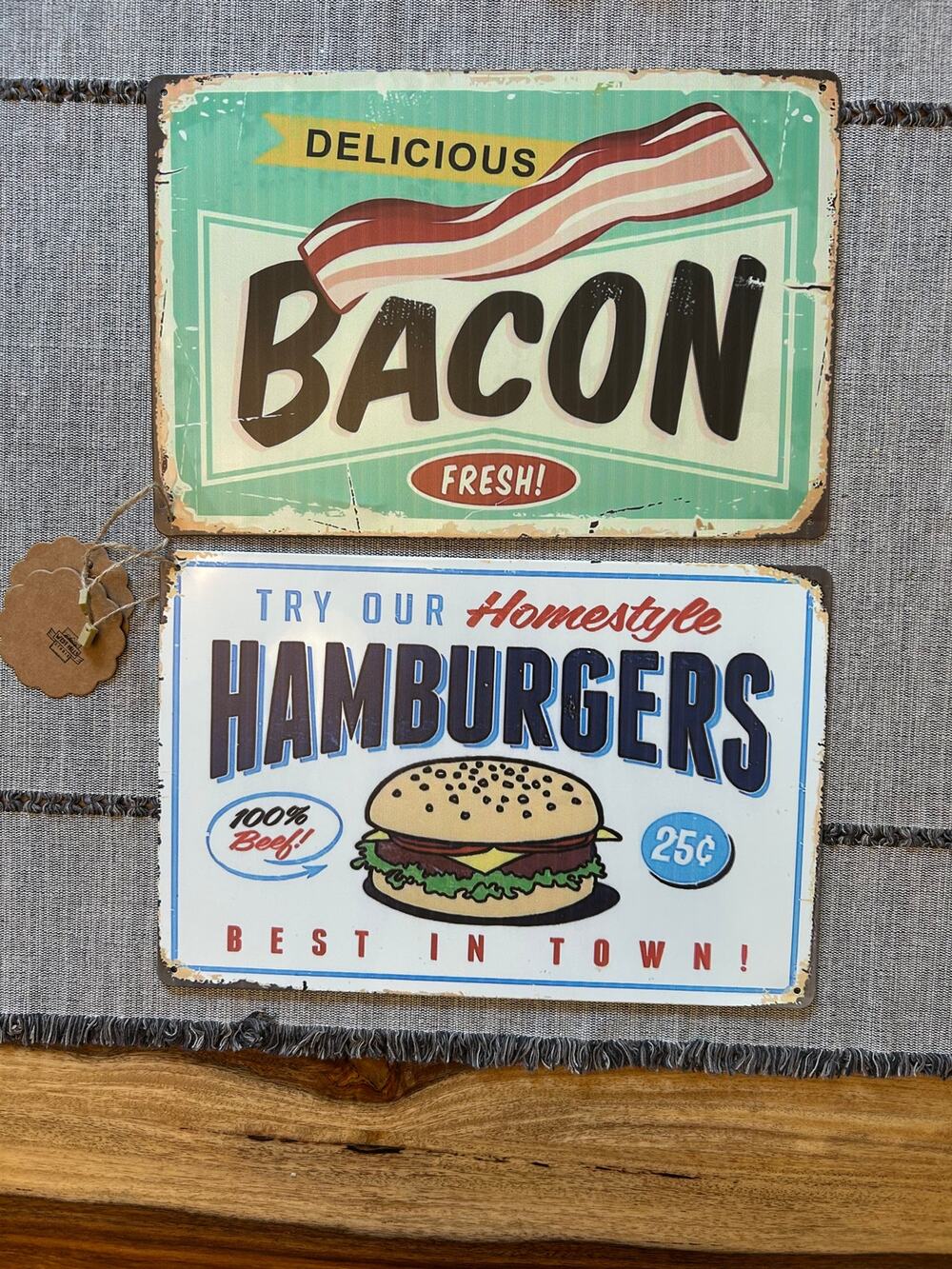 Set of 2 Metal Signs Home Decor Kitchen Signs Diner Art FAST SHIP